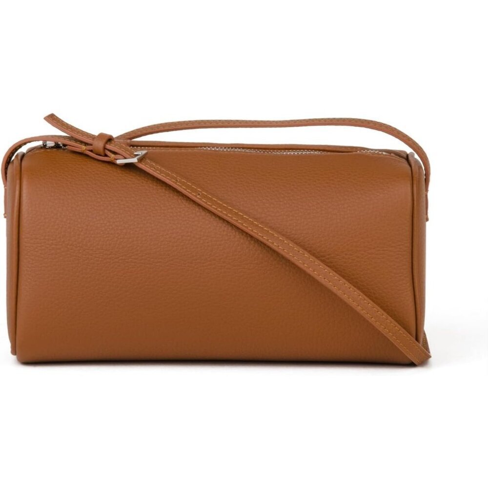 Women Caramel-lychee Pattern Crossbody Purse with Adjustable Strap Full-Leather - Picture 3 of 7